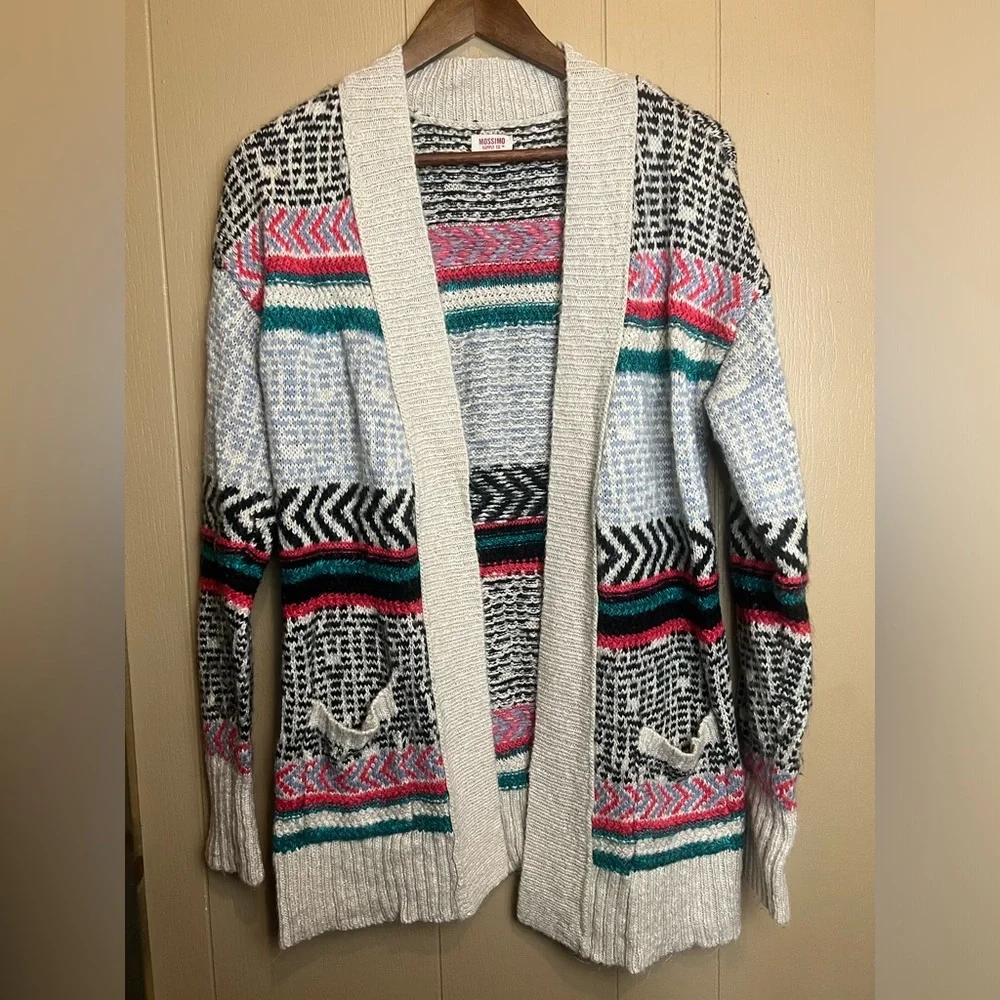 Mossimo Colorful Aztec Cardigan with Pockets - Picture 1 of 3